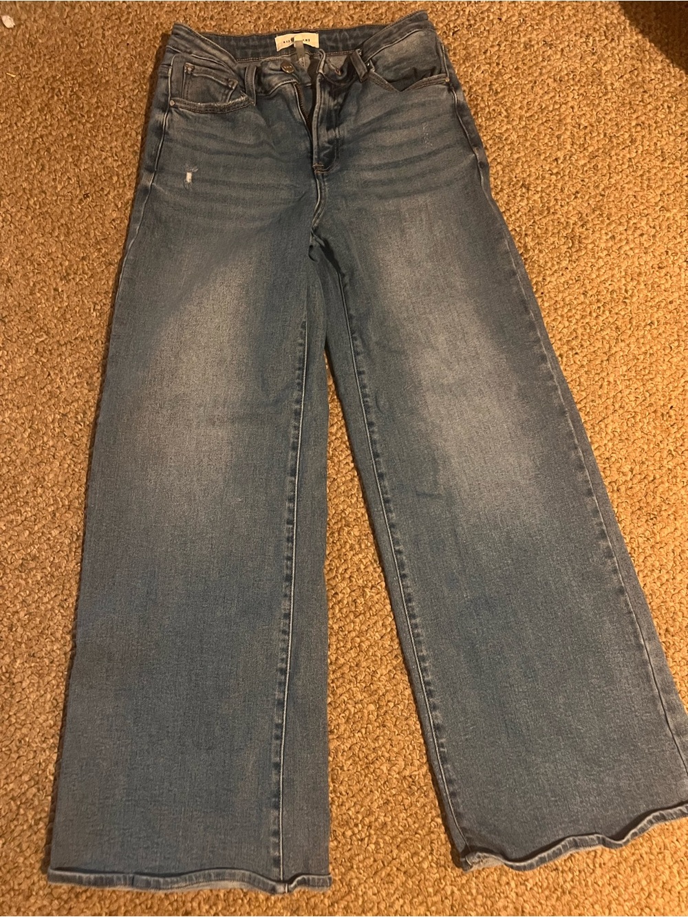 Risen High-Rise Wide-Leg Jeans
